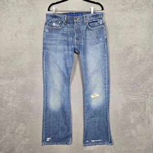 Levis 527 Jeans Mens 34x32 Blue Low Boot Cut Distressed Y2K 100% cotton